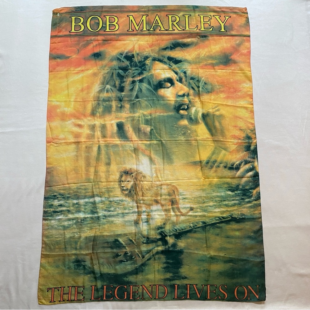 Bob Marley The Legend Lives On Fabric Wall Hanging Banner Flag
